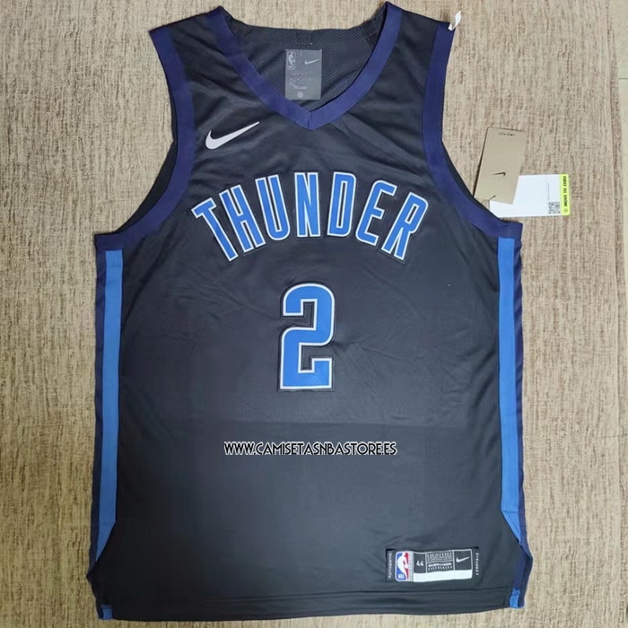 Shai Gilgeous-Alexander NO 2 Camiseta Oklahoma City Thunder Earned Autentico Negro